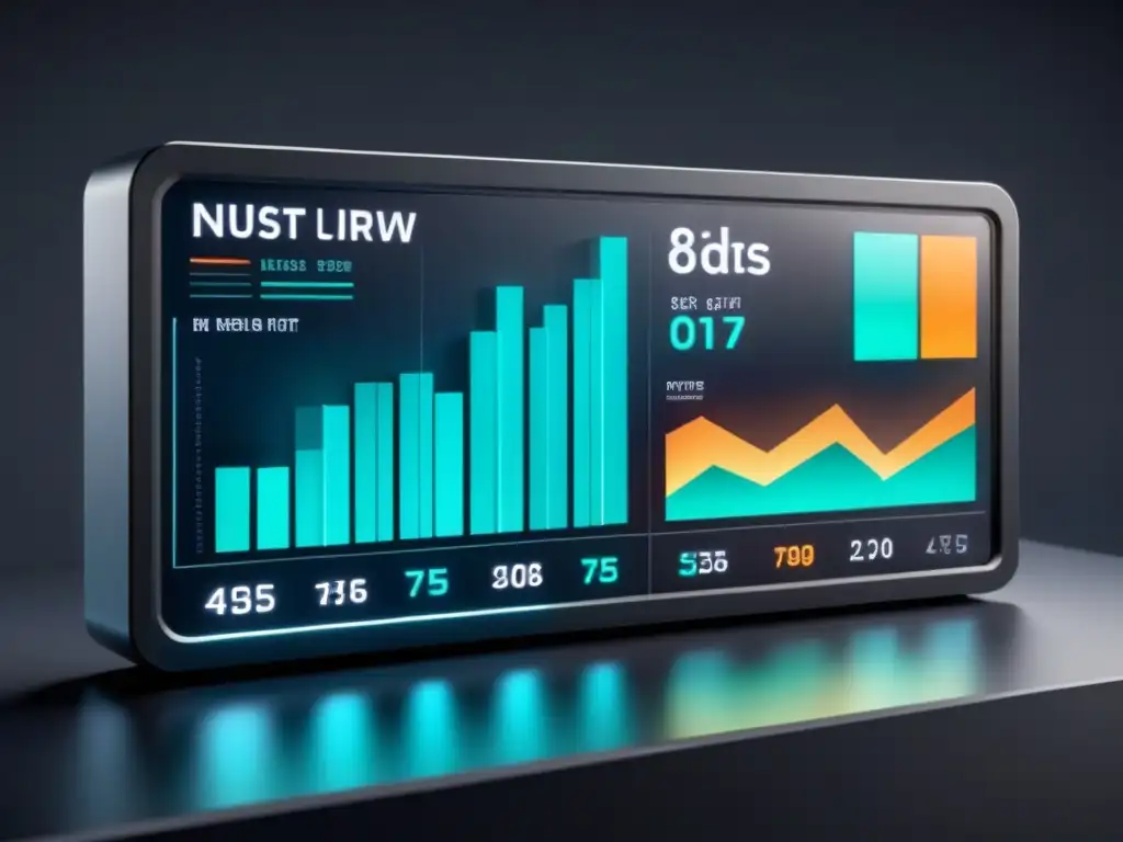 Panel de visualización de datos futurista en tiempo real para la industria en un diseño tecnológico de vanguardia