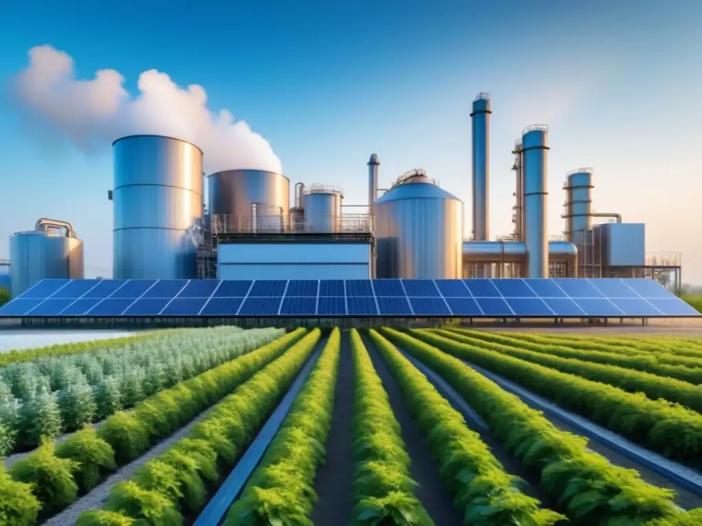 Planta química moderna con diseño sostenible y automatización de procesos químicos