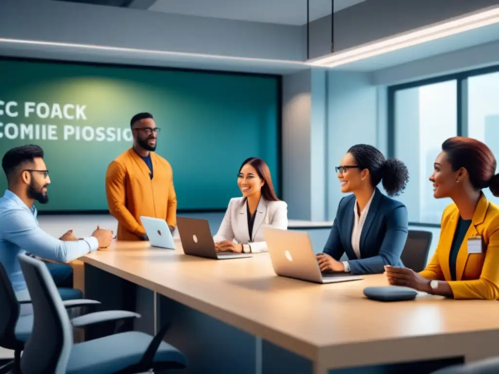 Profesionales diversos colaborando en sesiones de feedback constructivo en distintos entornos laborales