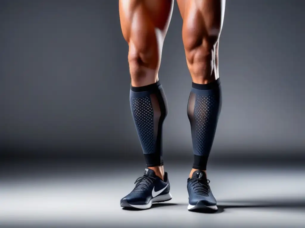 Prótesis deportiva de carbono: alta tecnología para atletas Una prótesis deportiva de última generación con detalles de fibra de carbono, resaltando su innovación y tecnología avanzada