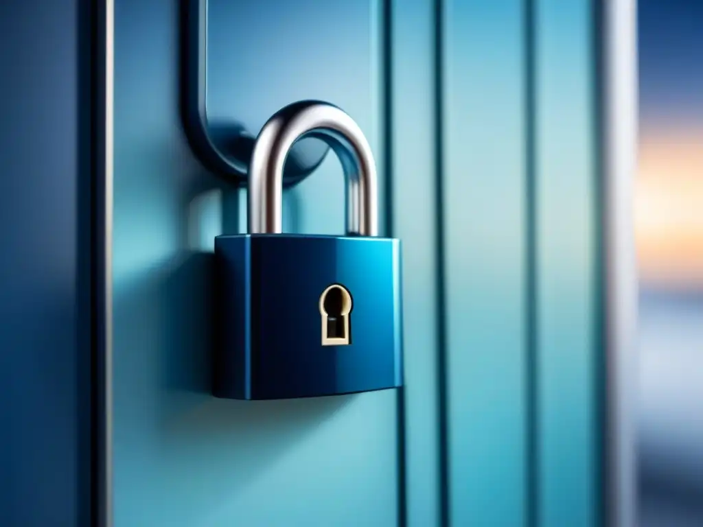 Red de cerraduras digitales conectadas en un entorno industrial, simbolizando soluciones innovadoras en ciberseguridad