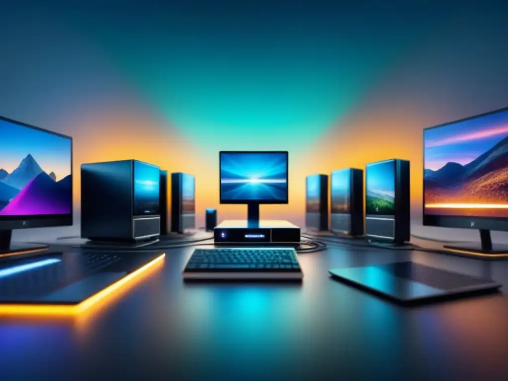 Una red elegante de dispositivos digitales interconectados, simbolizando integración de sistemas para optimización