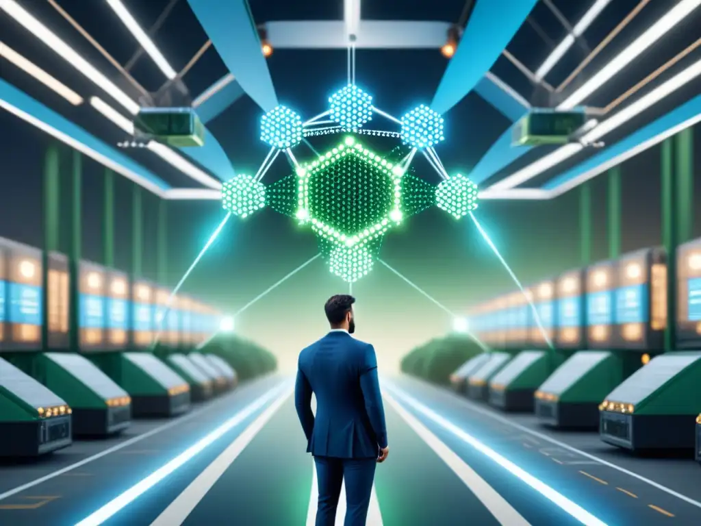 Una red logística eficiente y segura, interconectada con tecnología blockchain en industria logística