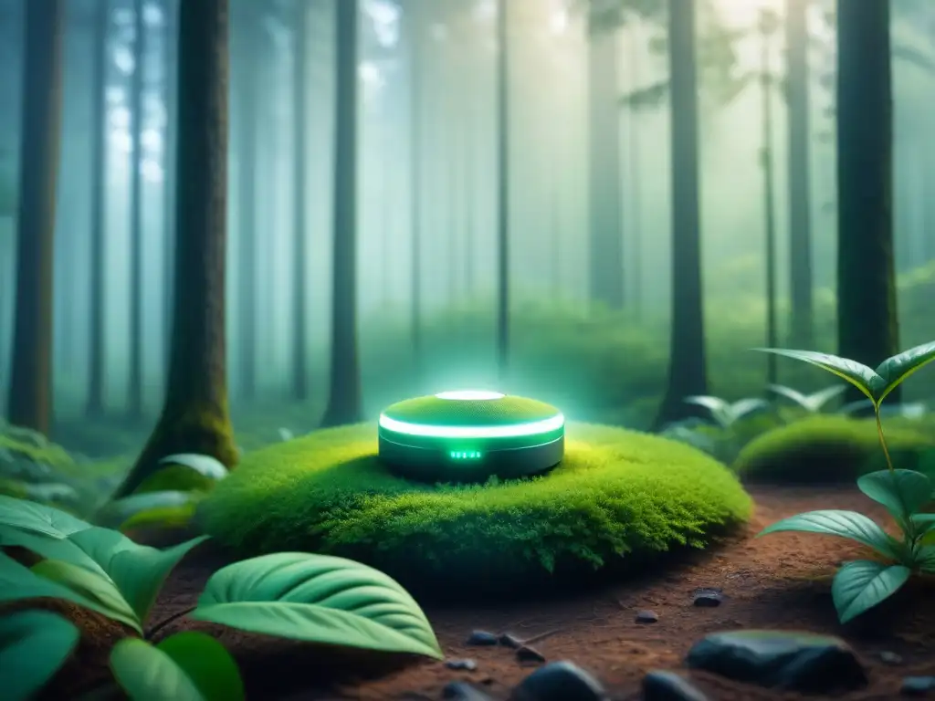 Red de sensores IoT integrados en un bosque, monitoreo ambiental en tiempo real con precisión