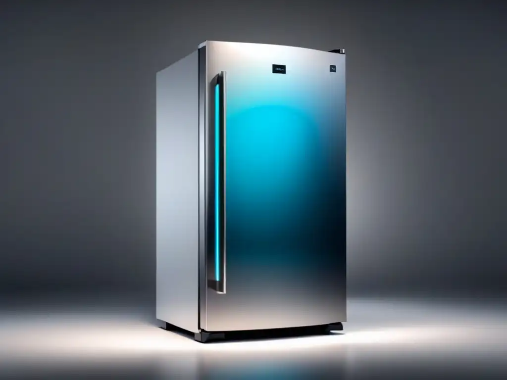 Un refrigerador futurista con tecnologías de refrigeración avanzada para el consumidor