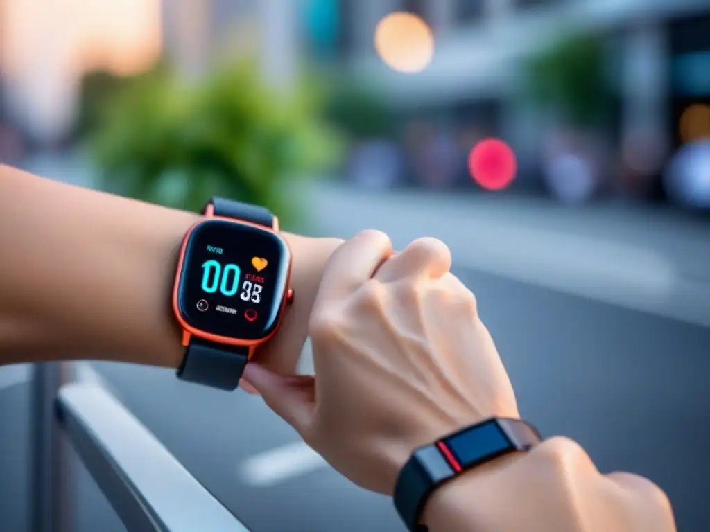 Smartwatch con monitoreo de salud avanzado en tiempo real Un reloj inteligente revolucionario con funciones avanzadas de monitoreo de salud, mostrando signos vitales en tiempo real