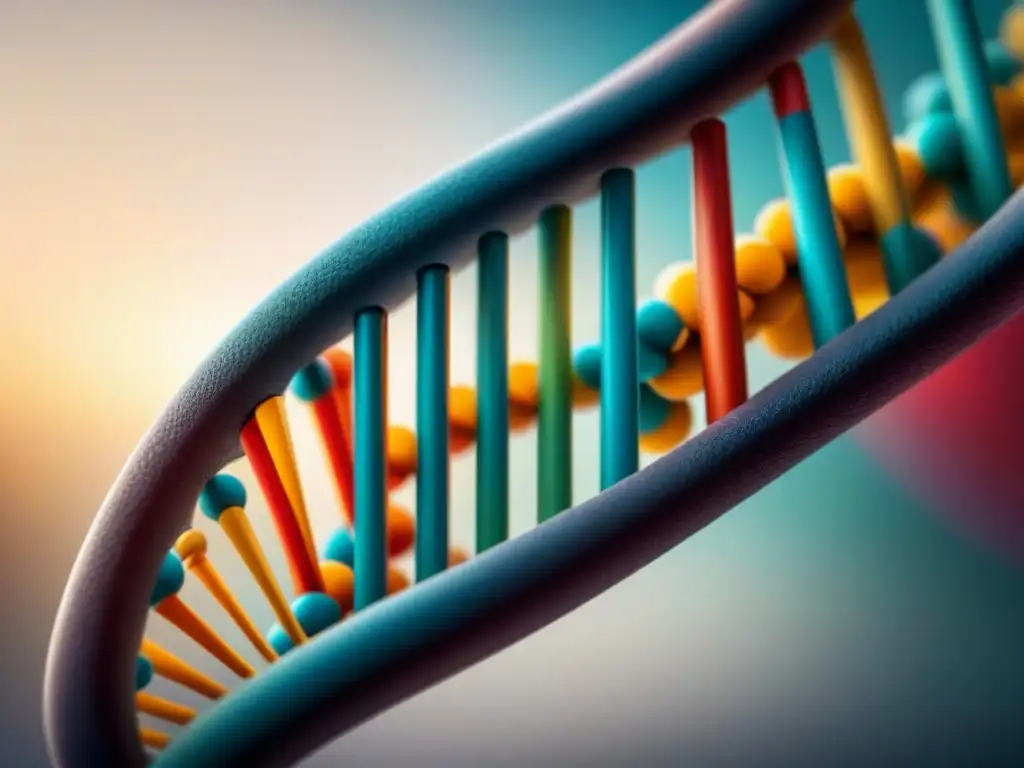 Una representación detallada de la estructura de ADN, resaltando la complejidad y belleza de la modificación genética en humanos