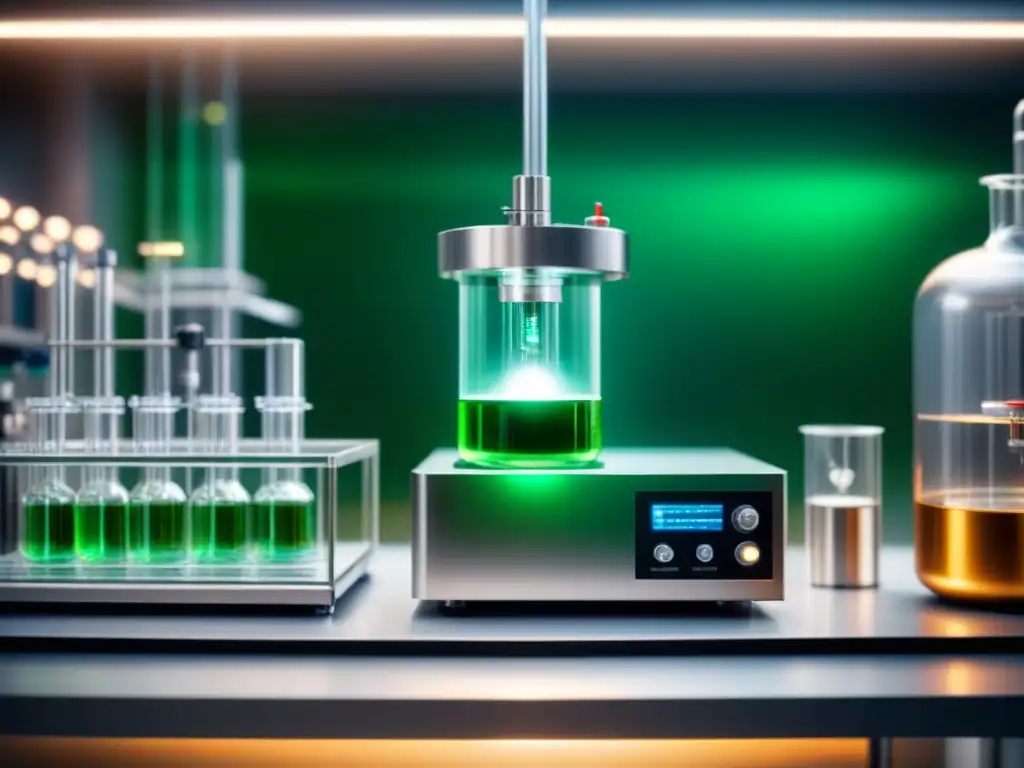 Síntesis de nanopartículas metálicas para química verde en laboratorio futurista