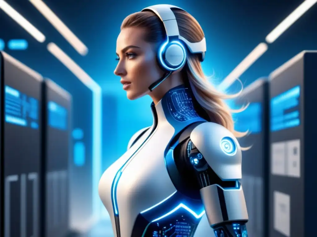 Un sistema de inteligencia artificial futurista analizando redes logísticas, con datos digitales fluyendo