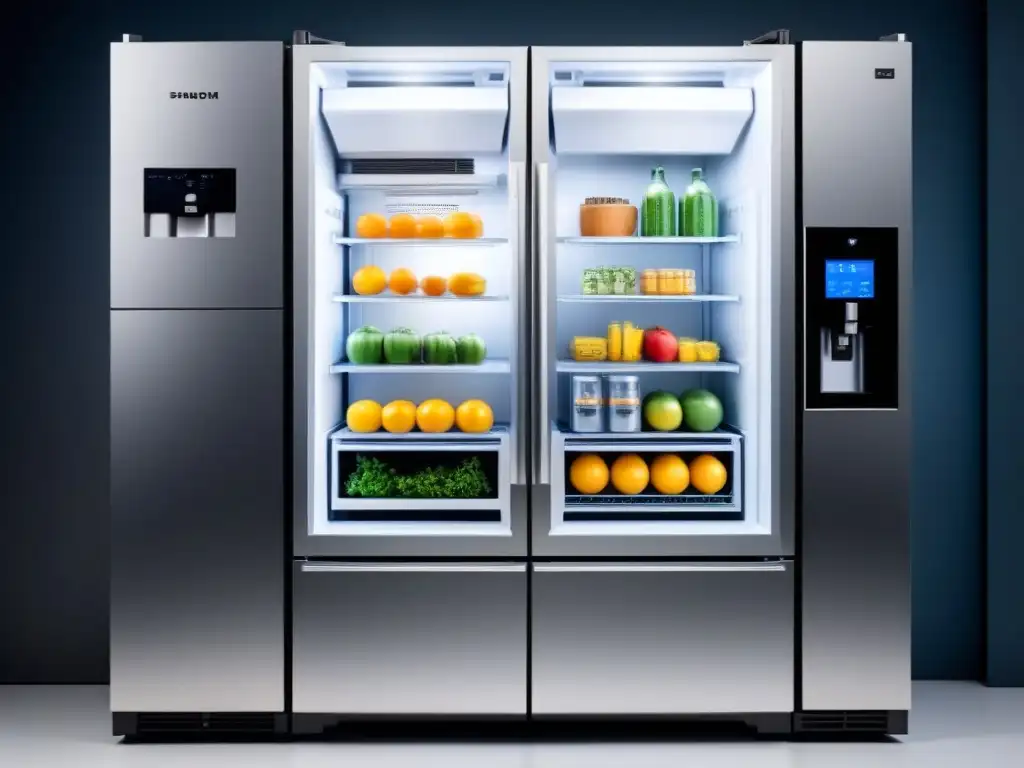 Un sistema de refrigeración sostenible, moderno y elegante con detalles ecoamigables y tecnología inteligente