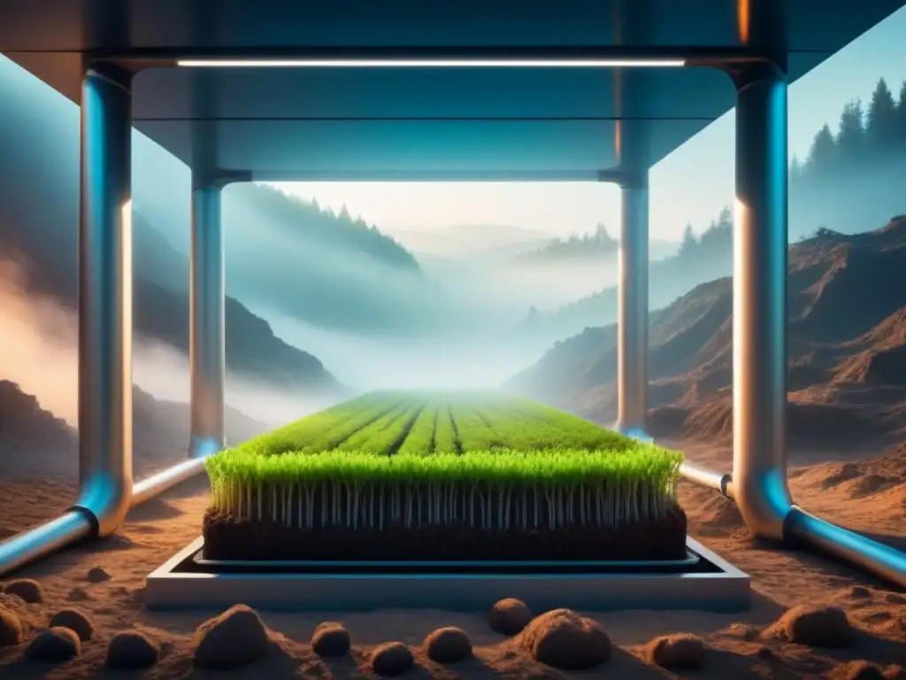Bioventilación futurista para bioremediación del suelo Innovación en descontaminación de suelo industrial con bioventing en ambiente futurista