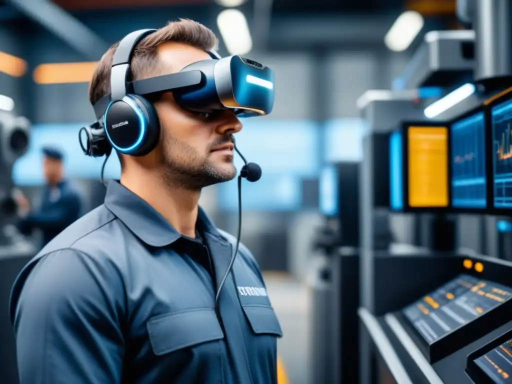 Técnico en realidad aumentada industrial con datos en tiempo real
