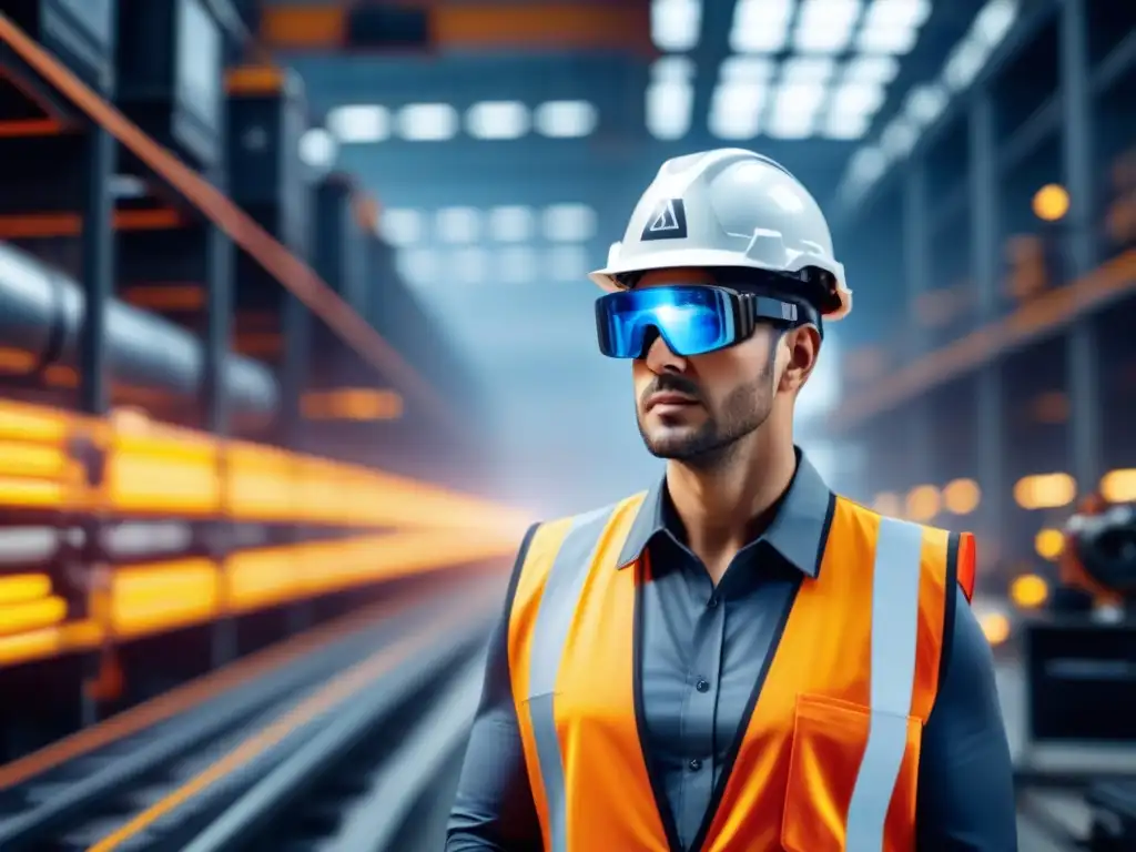 Trabajador con wearables industriales revolucionando la seguridad en el trabajo