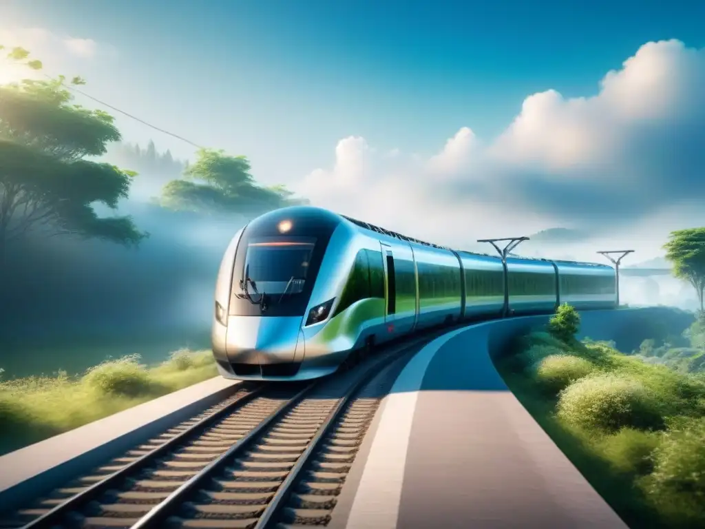 Tren de alta velocidad impulsado por biocombustibles sostenibles para transporte, en armonía con la naturaleza