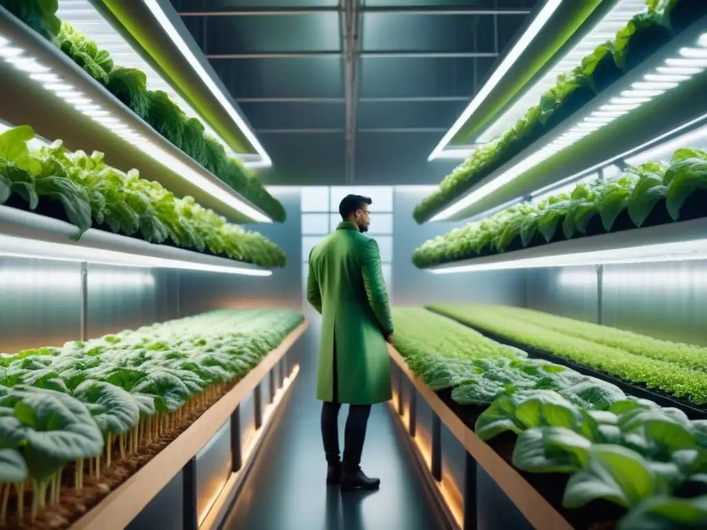 Una visión futurista de granja vertical con impacto agritecnologías sector alimentario