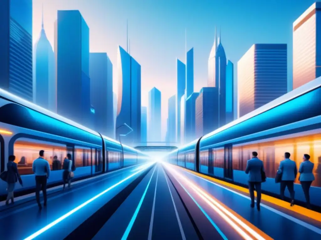 Vista futurista de una ciudad conectada con tecnologías emergentes en infraestructura inteligente
